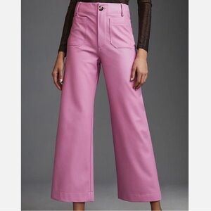 Maeve The Colette Faux Leather Pants Pink